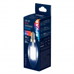 Лампа светодиодная Uniel E14 4W 4000K прозрачная LED-C35-4W/4000K/E14/CL GLY01TR UL-00011937