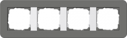 Рамка 4-постовая Gira E3 темно-серый/белый глянцевый 0214413