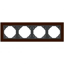 Рамка 4-постовая Efapel Logus 90 Animato темно-красный/серый 90940 TBS