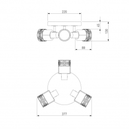 Спот Eurosvet Silvia 20026/3 белый с золотом/хром