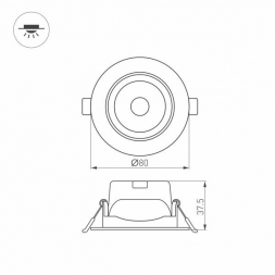 Встраиваемый светодиодный светильник Arlight LTD-Polar-Turn-R80-5W Day4000 032309