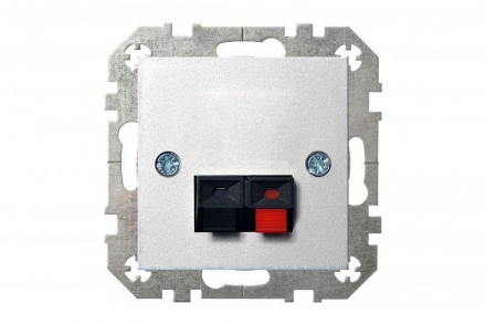 Аудиорозетка Liregus Epsilon серебро 28-184