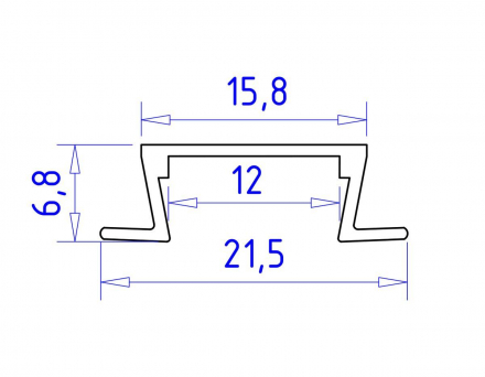 Встраиваемый профиль с рассеивателем Ambrella Illumination GP1001BK