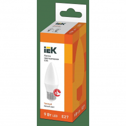 Лампа светодиодная IEK E27 9W 3000K матовая LLE-C35-9-230-30-E27