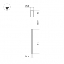 Подвесной светодиодный светильник Arlight SP-JEDI-HANG-R18-6W Warm3000 039534