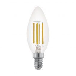 Лампа светодиодная филаментная диммируемая Eglo E14 3,5W 2700К прозрачная 11704