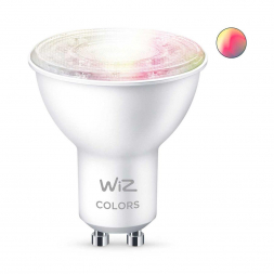 Лампа светодиодная диммируемая WiZ GU10 4,7W RGB+CCT прозрачная Wi-Fi BLE 50W GU10 922-65RGB1PF/6 929002448402