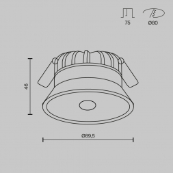 Встраиваемый светильник Maytoni Technical Downlight DL055-8W3K-SEN-W