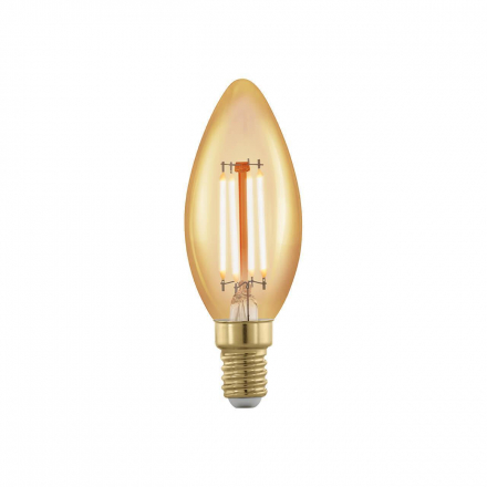 Лампа светодиодная филаментная диммируемая Eglo E14 4W 1700К золотая 11698