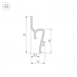 Профиль для натяжного потолка Arlight Stretch-Shadow-Tech-2000 Black 039509