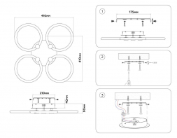 Потолочная светодиодная люстра Ambrella light Acrylica Original FA3808