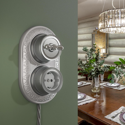 Рамка Werkel Antik Runda на 2 поста жемчужный WL70-frame-02 4690389106521