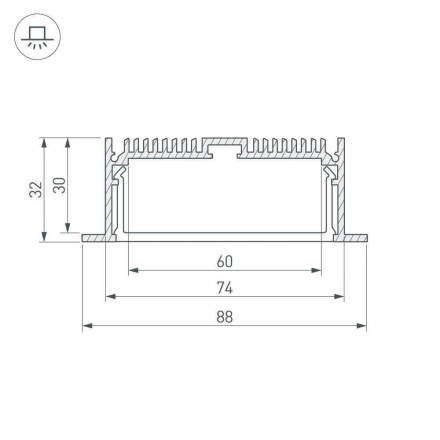 Профиль Arlight SL-LINIA88-F-2000 ANOD 019315