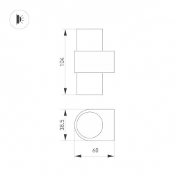 Настенный светодиодный светильник Arlight SP-Spicy-Wall-Mini-Twin-S104x39-2x3W Day4000 035543