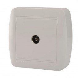 Розетка ТВ проходная Lezard Demet белая 711-0200-129