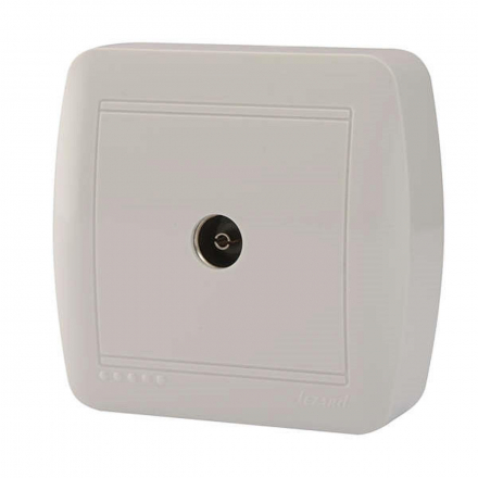 Розетка ТВ проходная Lezard Demet белая 711-0200-129