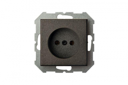 Розетка 2P Liregus Epsilon антрацит 28-105