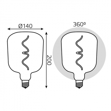 Лампа светодиодная филаментная Gauss E27 5W 1800K розовая 1010802105
