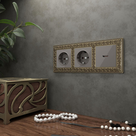 Рамка на 3 поста Werkel Antik бронза W0031512 4690389158452