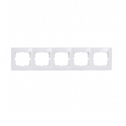 Рамка 5-ая горизонтальная Lezard Karina белая 707-0200-150