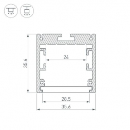 Профиль Arlight SL-ARC-5060-D1000-A45 Black 029267