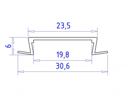 Встраиваемый профиль с рассеивателем Ambrella Illumination GP1100WH