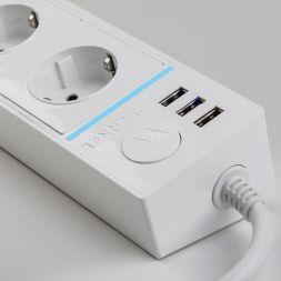 Розеточный блок 4гн 3USB х 1,7м с/з Werkel WL20-04-03 4690389128370