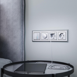 Рамка Werkel Palacio Gracia на 4 поста хром/белый W0041331 4690389159275