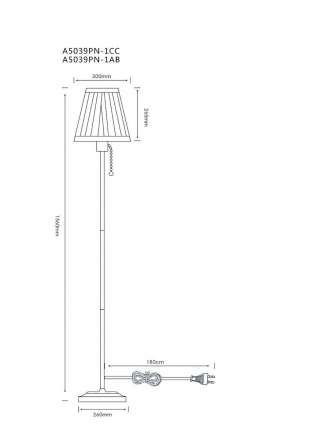 Торшер Arte Lamp Marriot A5039PN-1CC