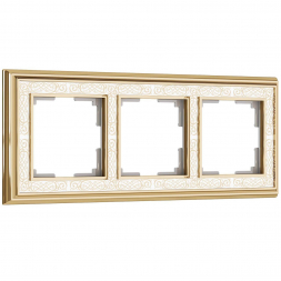 Рамка на 3 поста Werkel Palacio Gracia золото/белый W0031429 4690389159404