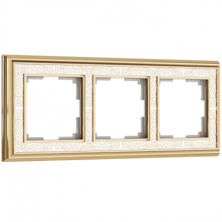 Рамка на 3 поста Werkel Palacio Gracia золото/белый W0031429 4690389159404