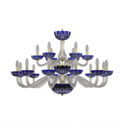 Подвесная люстра Bohemia Ivele 1308/12+6/360/2d G Cl/Clear-Blue/H-1I