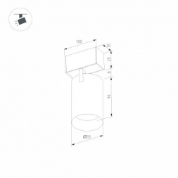 Трековый светодиодный светильник Arlight Mag-Spot-25-R90-9W Day4000 035000