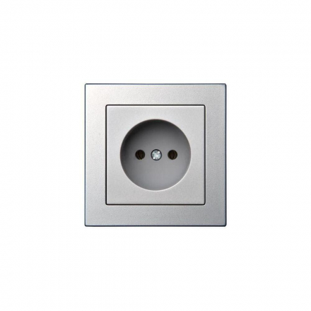 Розетка 2P Liregus Epsilon серебро 28-175