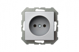 Розетка 2P Liregus Epsilon серебро 28-175