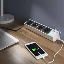 Розеточный блок 4гн 3USB х 1,7м с/з Werkel WL20-04-03 4690389128387