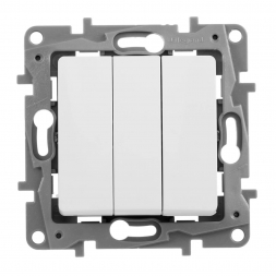 Выключатель трехклавишный Legrand Etika 10A 250V белый 672213