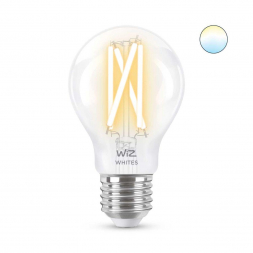 Лампа светодиодная филаментная диммируемая WiZ E27 7W 2700-6500K прозрачная Wi-Fi BLE 60WA60E27927-65CL1PF/6 929003017201