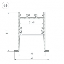 Профиль Arlight SL-Comfort-4551-F-2000 Anod Black 031766