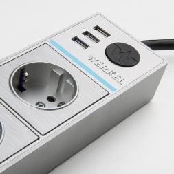 Розеточный блок 4гн 3USB х 1,7м с/з Werkel WL20-04-03 4690389128394