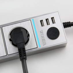 Розеточный блок 4гн 3USB х 1,7м с/з Werkel WL20-04-03 4690389128394