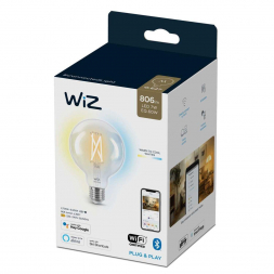 Лампа светодиодная филаментная диммируемая WiZ E27 7W 2700-6500K прозрачная Wi-Fi BLE 60WG95E27927-65CL1PF/6 929003018201