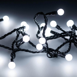 Уличная светодиодная гирлянда Ardecoled шарики 230V белый ARD-Ball-Classic-D13-10000-Black-100Led White 025571