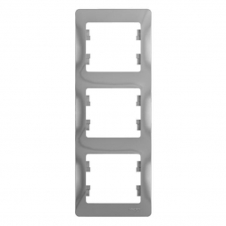 Рамка 3-постовая Schneider Electric Glossa алюминий GSL000307