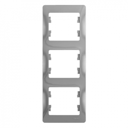 Рамка 3-постовая Schneider Electric Glossa алюминий GSL000307