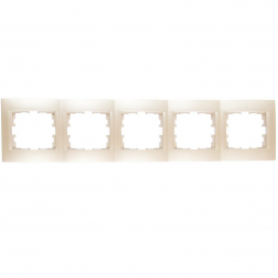Рамка 5-ая горизонтальная Lezard Karina белый жемчуг 707-3000-150
