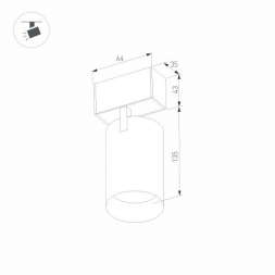 Трековый светодиодный светильник Arlight Mag-Spot-45-R85-12W Day4000 033425
