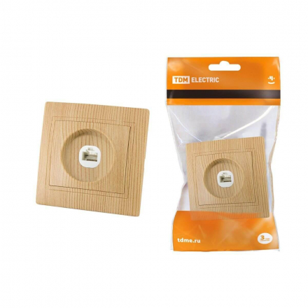 Розетка телефонная RJ11 TDM Electric Таймыр сосна SQ1814-0220