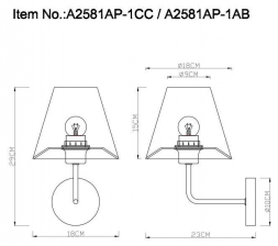 Бра Arte Lamp Elba A2581AP-1AB