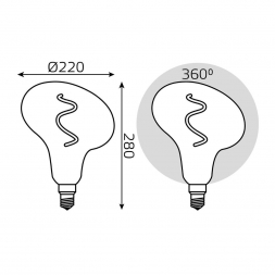 Лампа светодиодная филаментная Gauss E27 6W 2400K серая 165802008